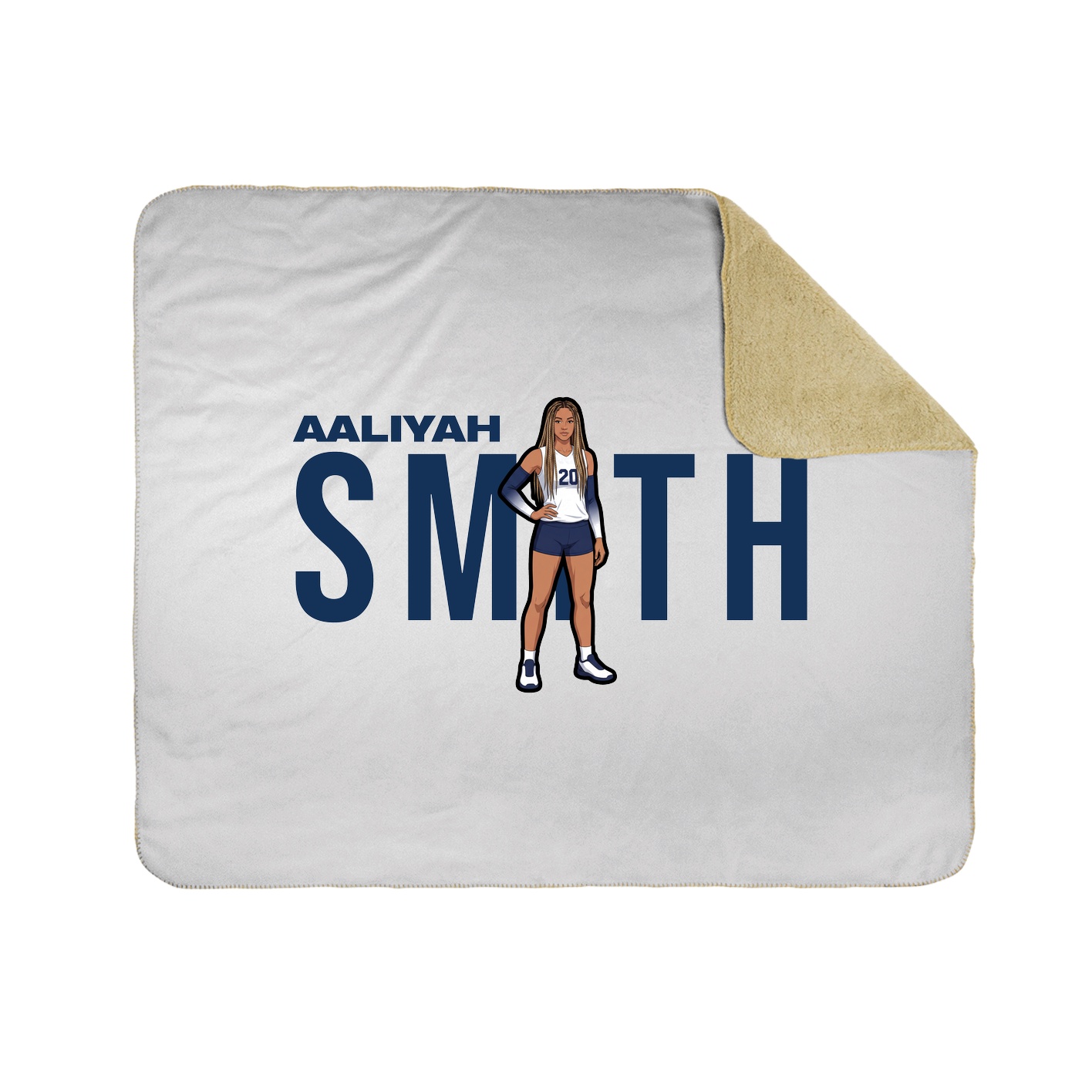 Throw Blanket — Player Name in White