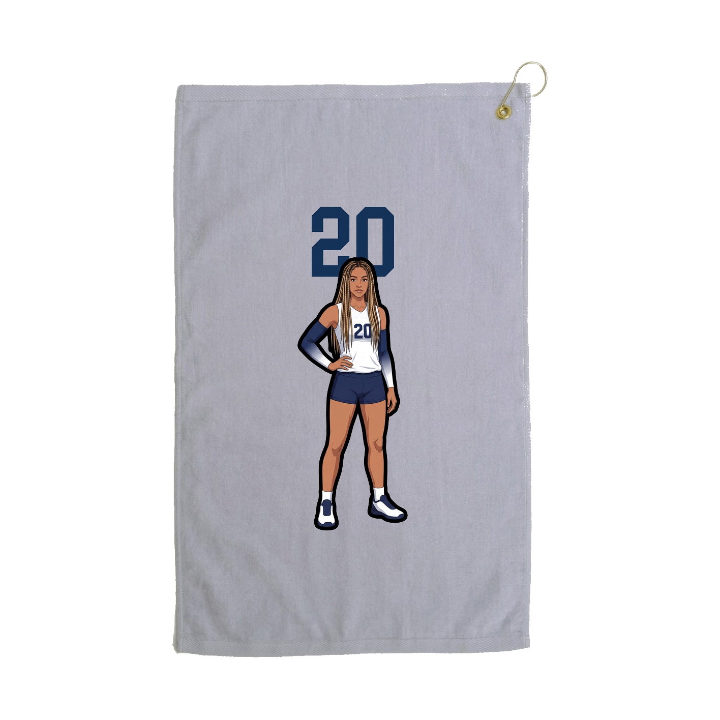 Golf Towel — Number Top in Grey