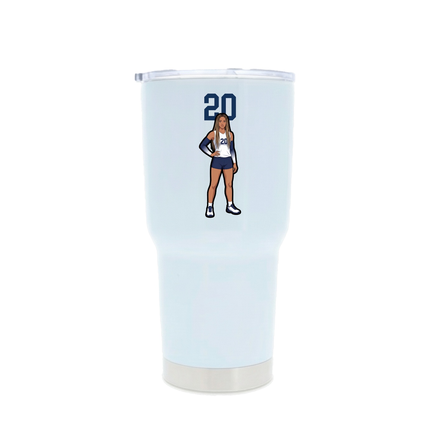 30oz Stainless Steel Tumbler — Number Top in White