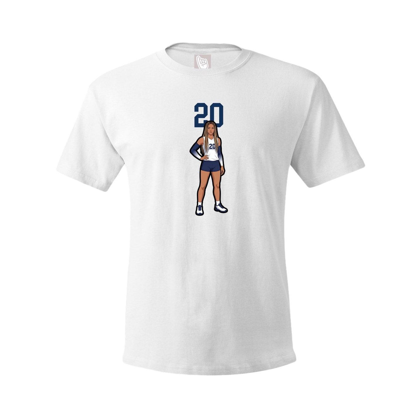 Youth Tee — Number Top in White