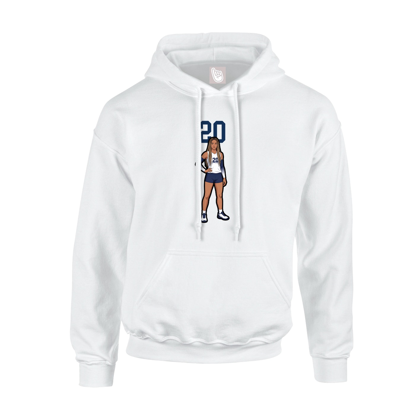 Hoodie — Number Top in White