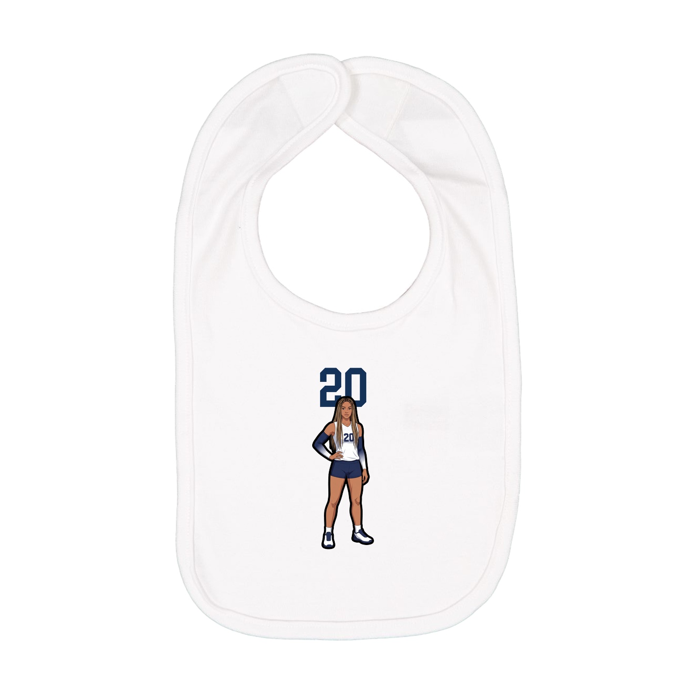 Infant Bib — Number Top in White