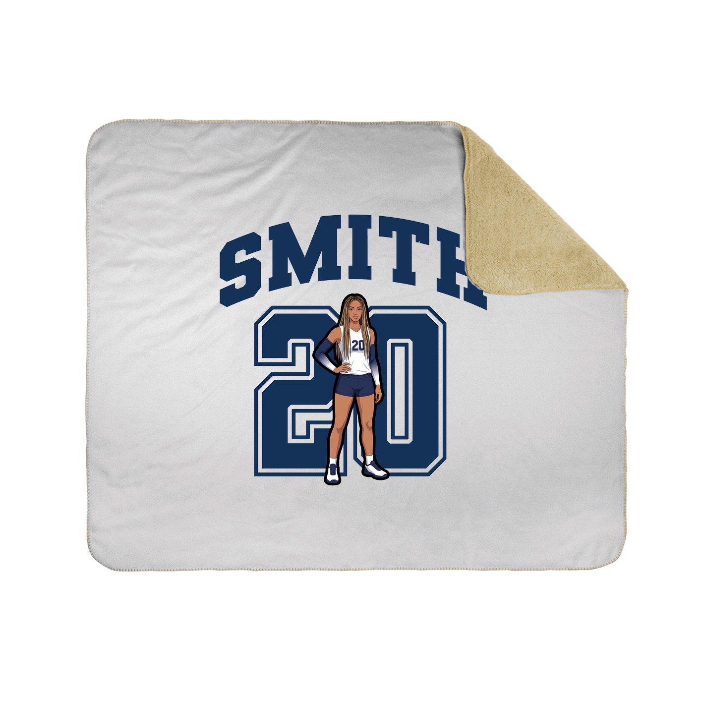 Throw Blanket — Number in White