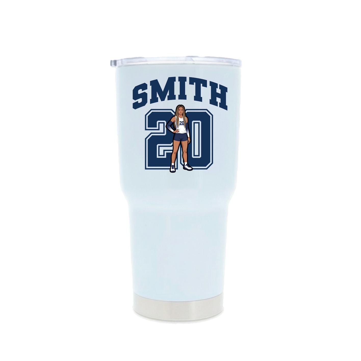 30oz Stainless Steel Tumbler — Number in White