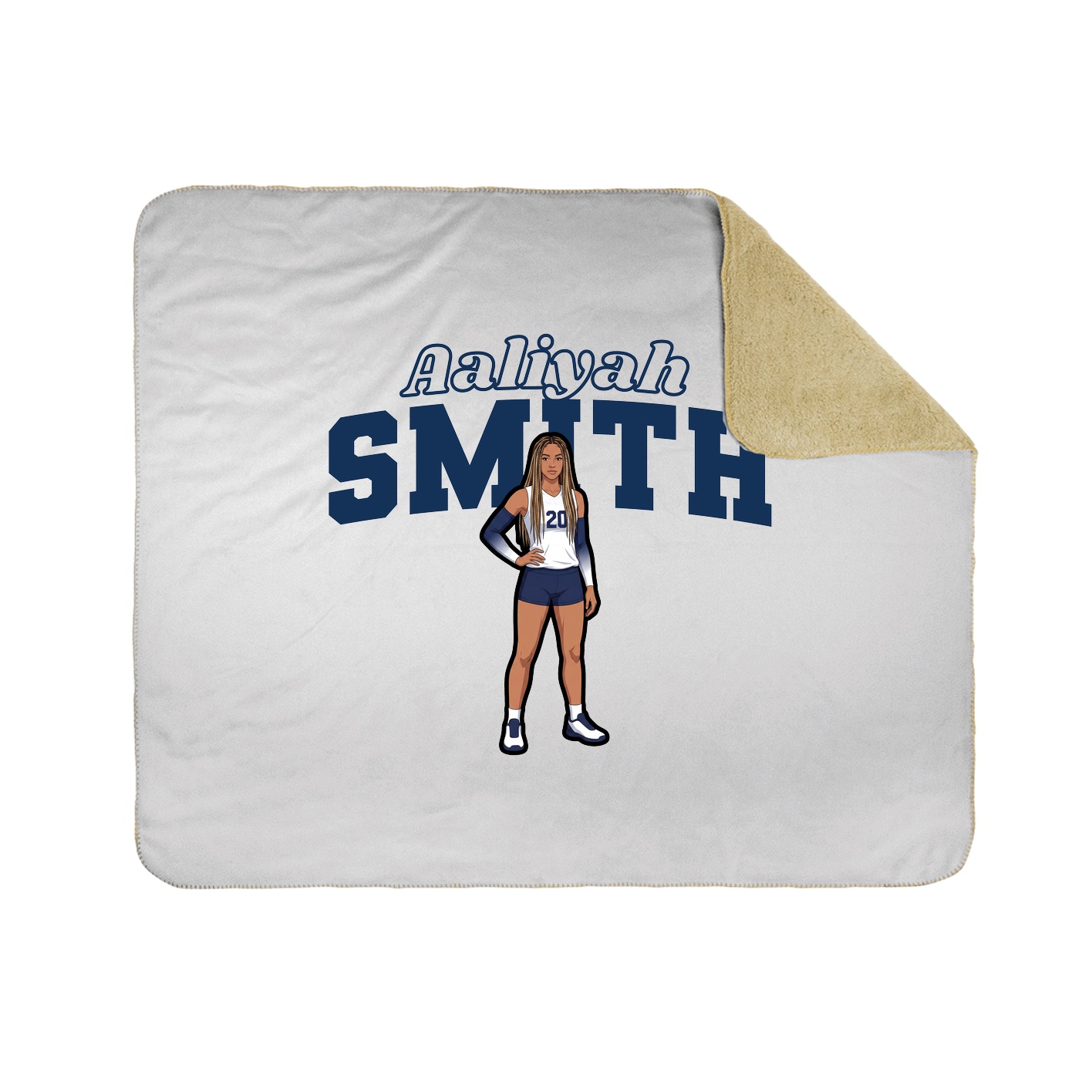 Throw Blanket — Name Arch in White