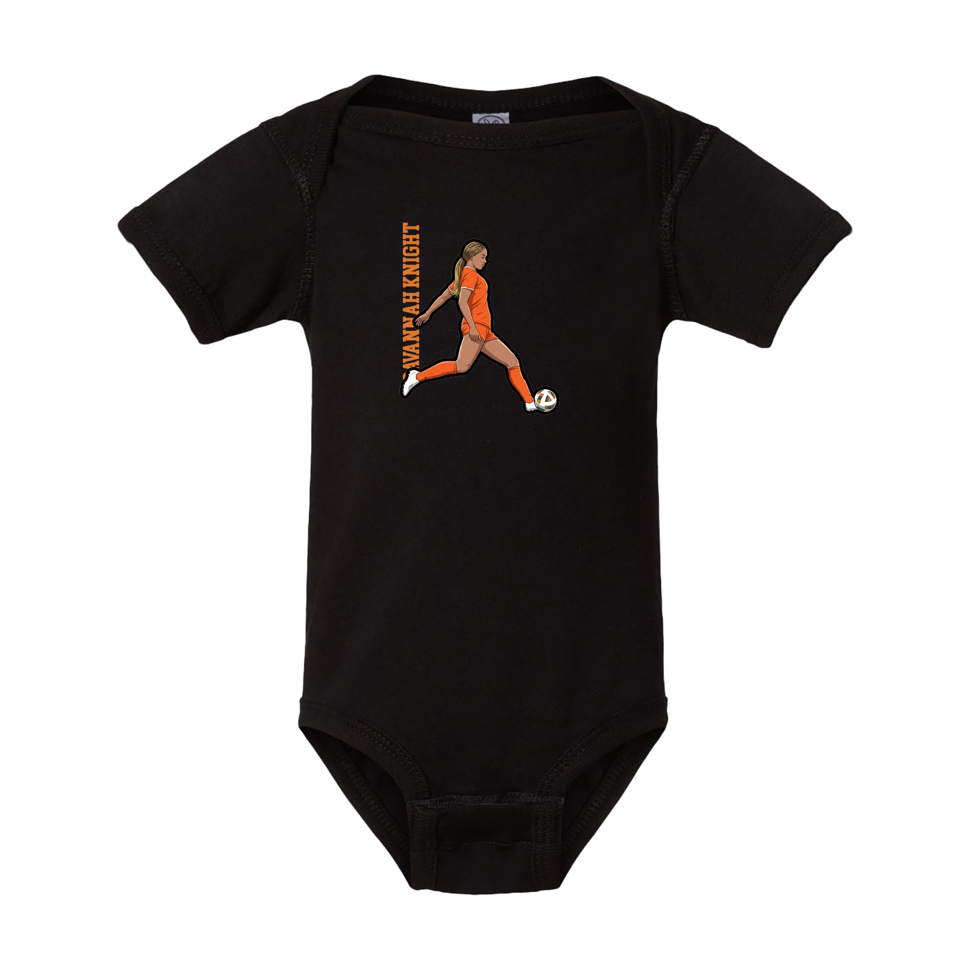 Baby Onesie — Name Vertical in Black