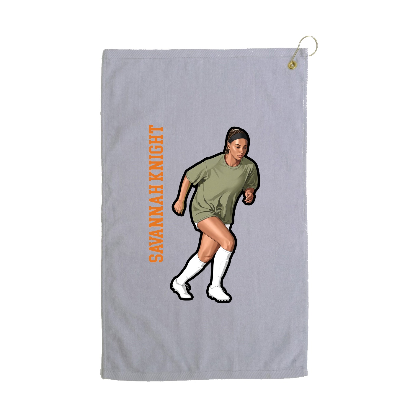 Golf Towel — Name Vertical in Grey