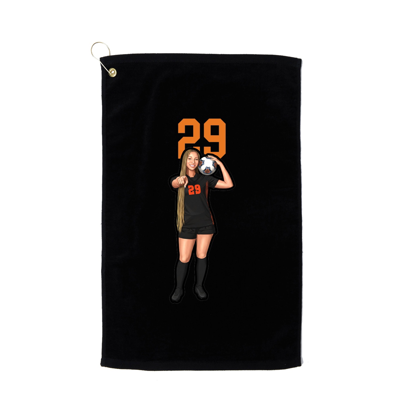 Golf Towel — Number Top in Black