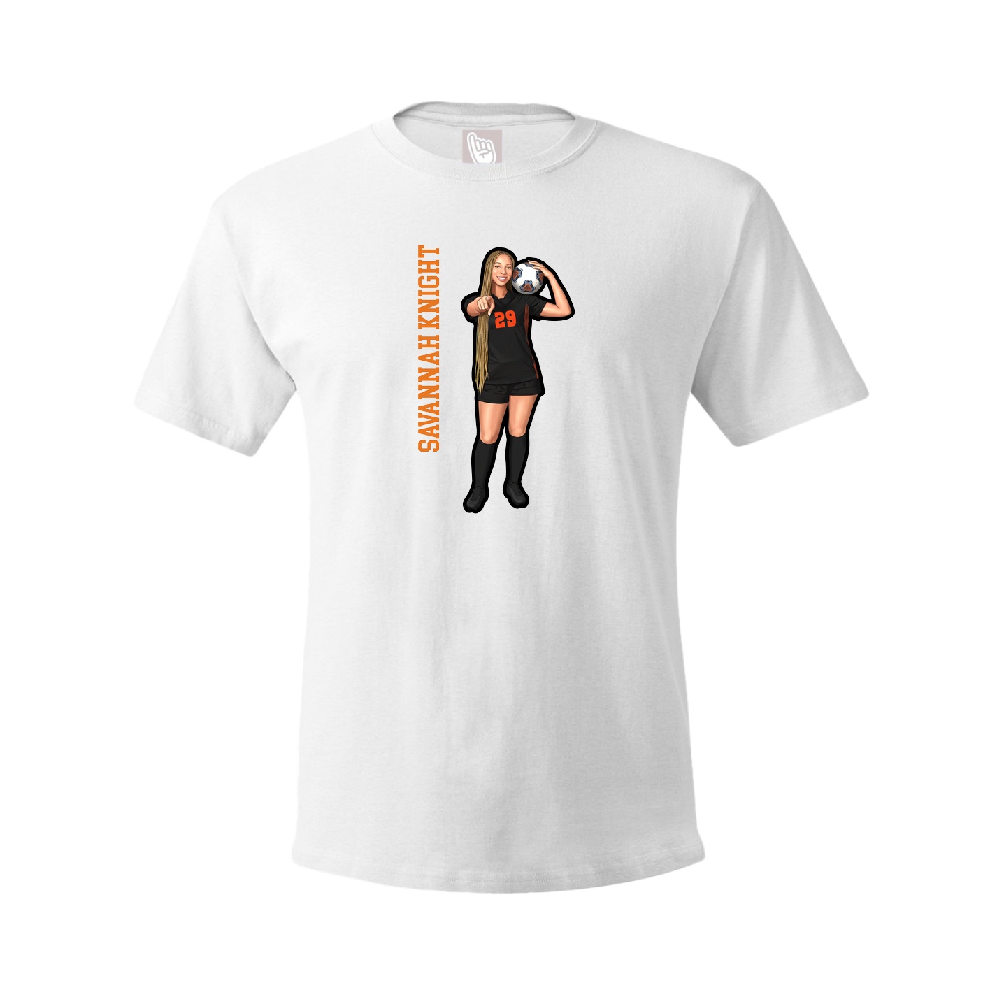 Youth Tee — Name Vertical in White