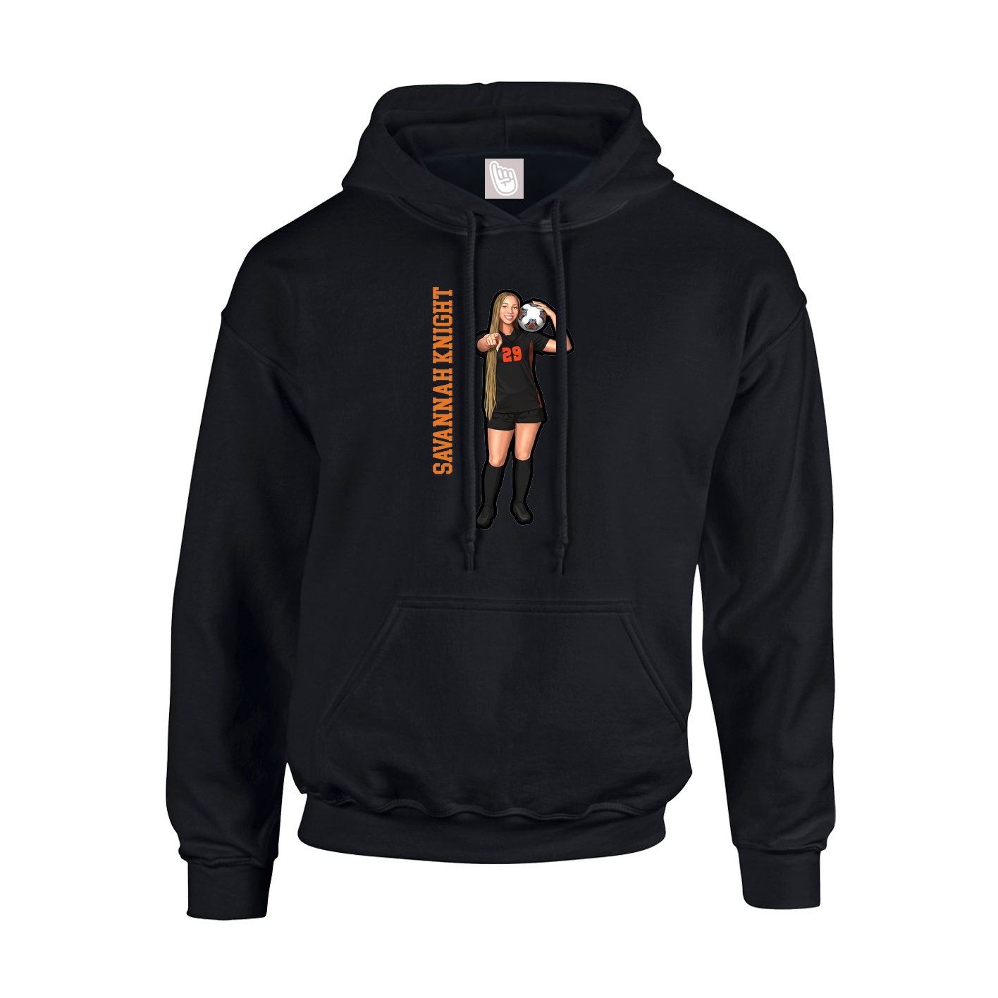 Youth Hoodie — Name Vertical in Black