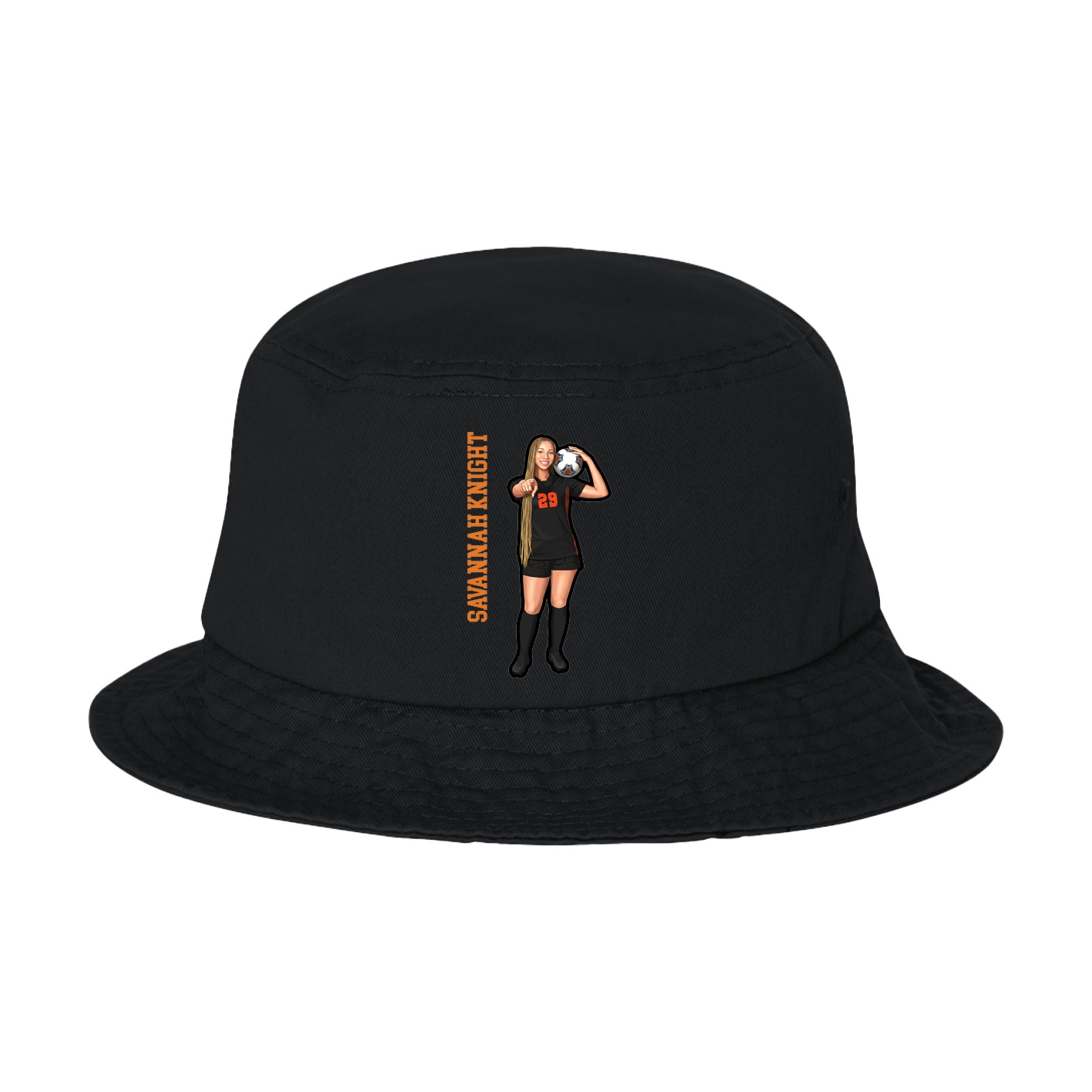 Bucket Cap — Name Vertical in Black