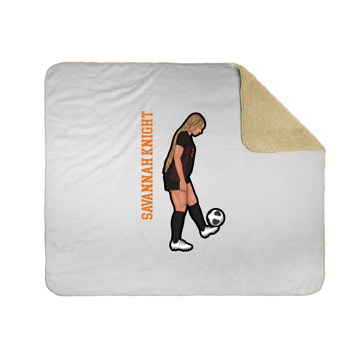 Throw Blanket — Name Vertical in White