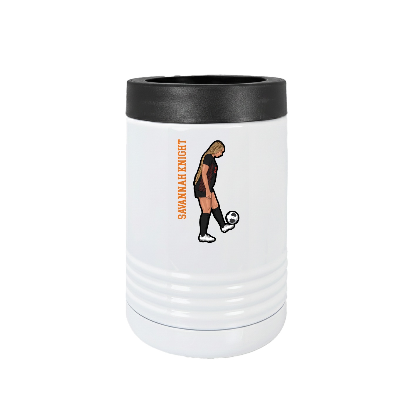 Beverage Holder — Name Vertical in White
