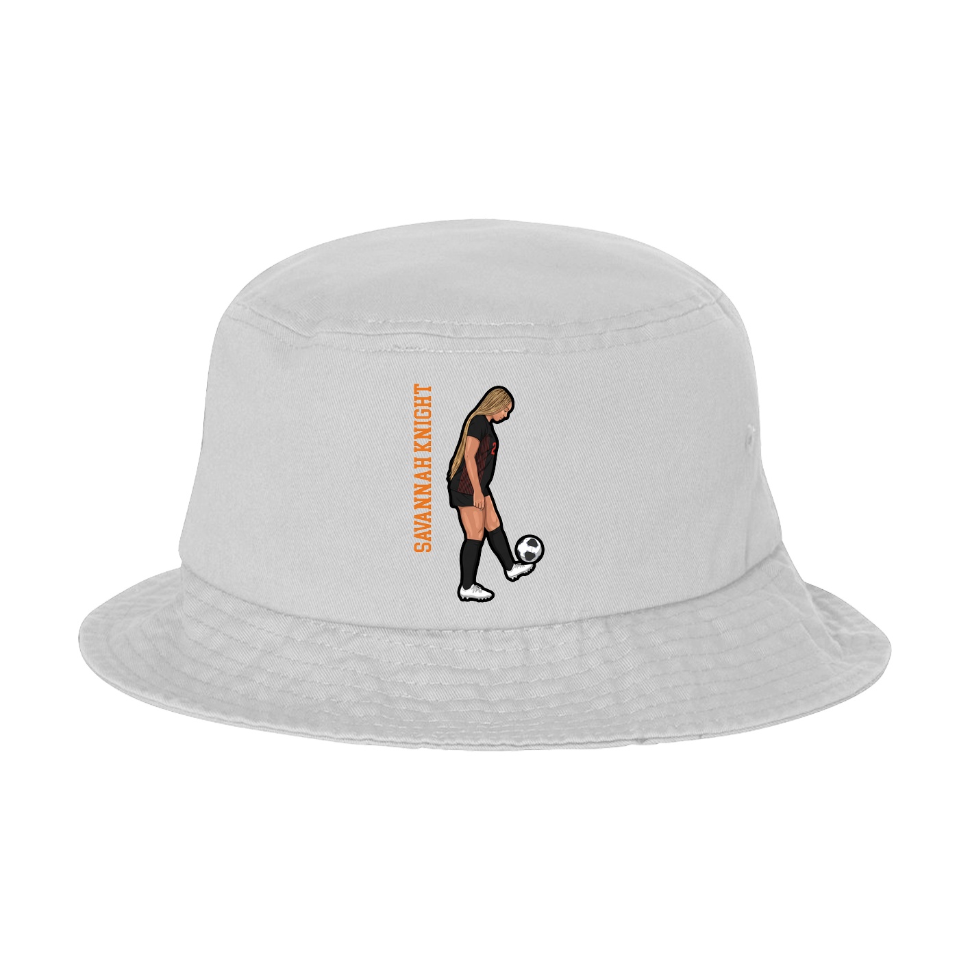 Bucket Cap — Name Vertical in White