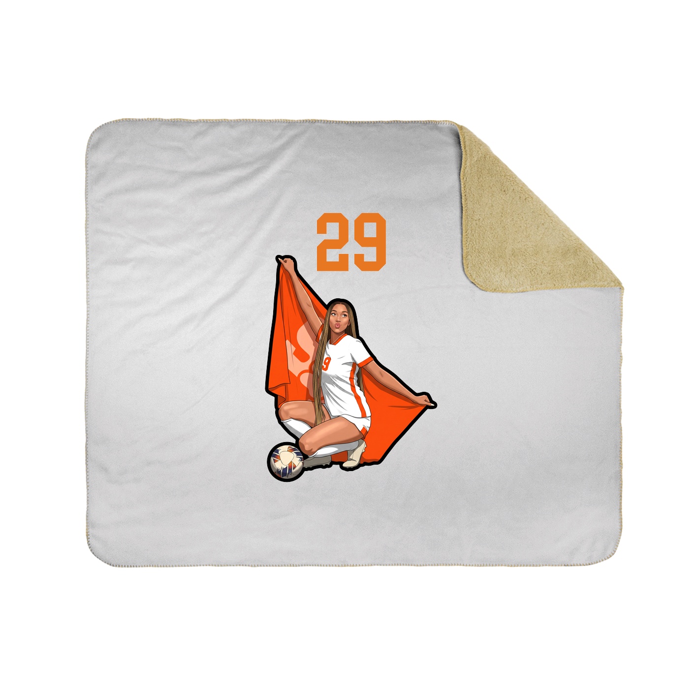 Throw Blanket — Number Top in White