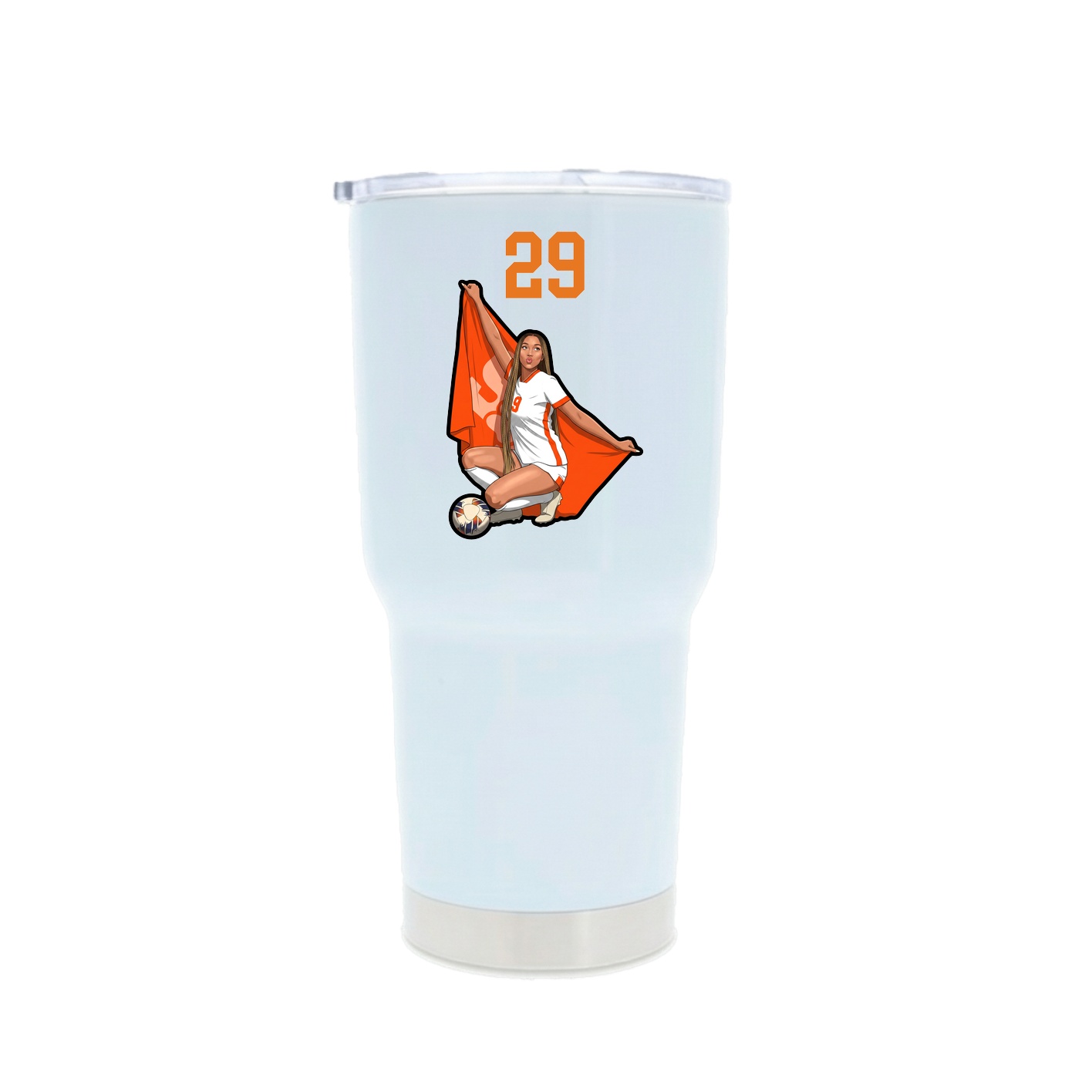 30oz Stainless Steel Tumbler — Number Top in White