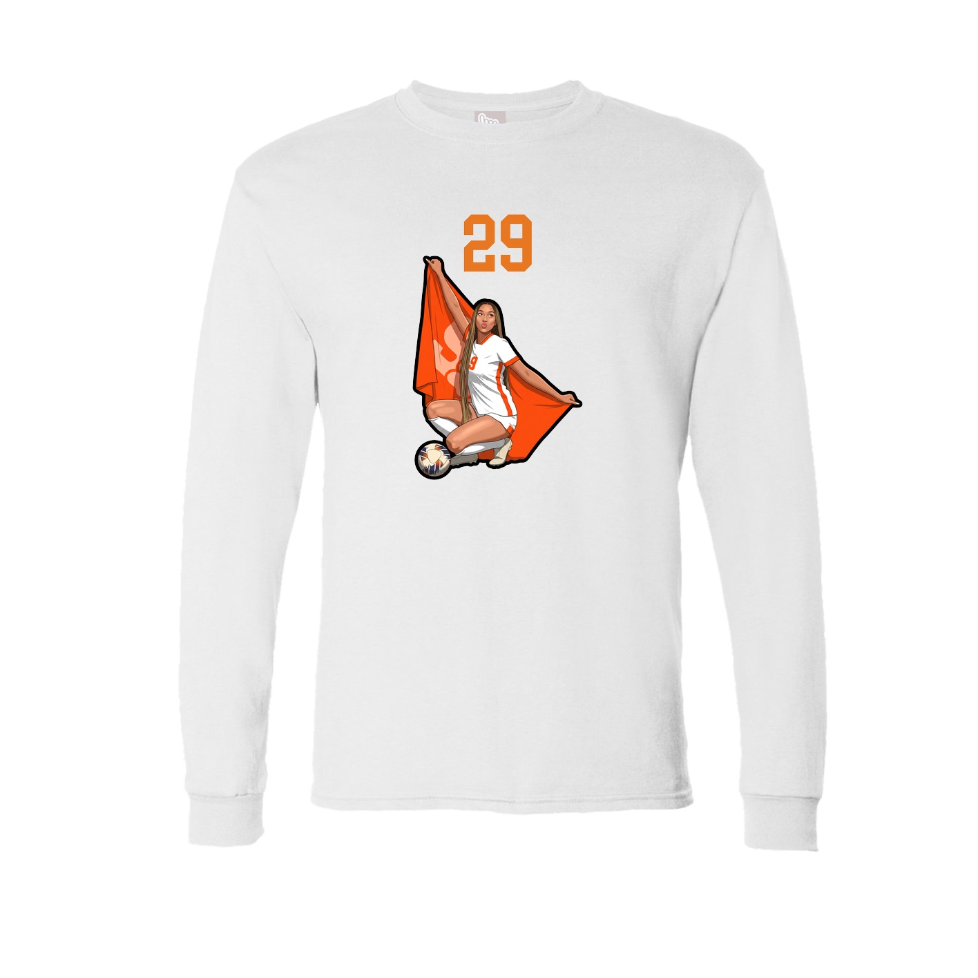 Long Sleeve Tee — Number Top in White