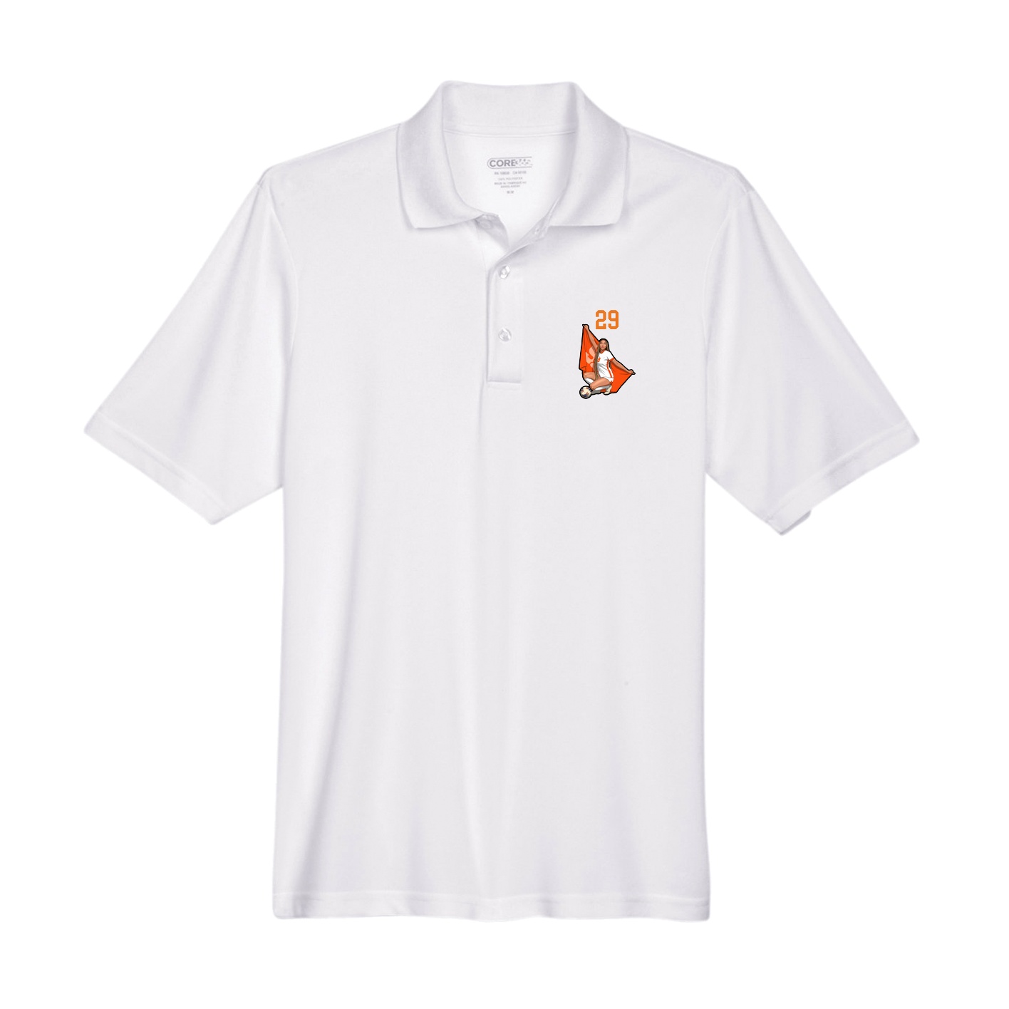 Performance Polo — Number Top in White