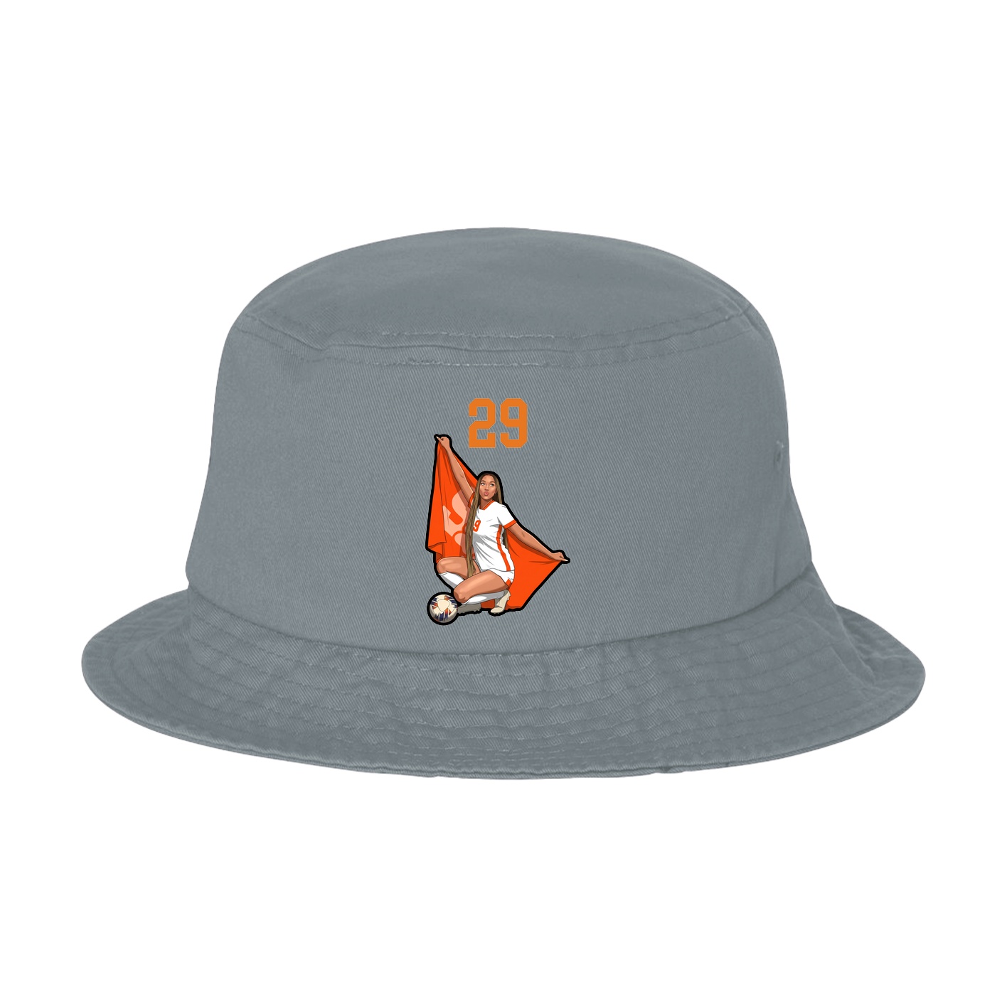 Bucket Cap — Number Top in Grey
