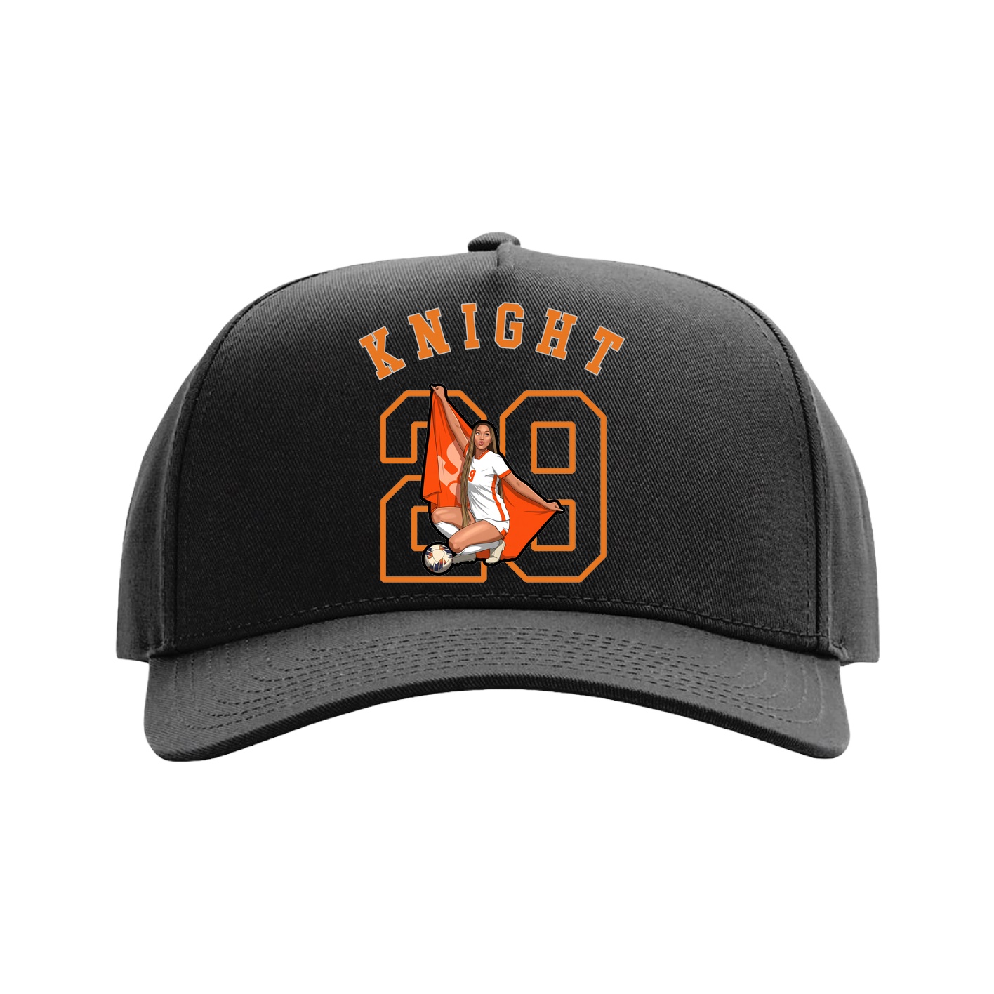 Full Fabric Five-Panel Champ Cap — Shirsey Arch in Black