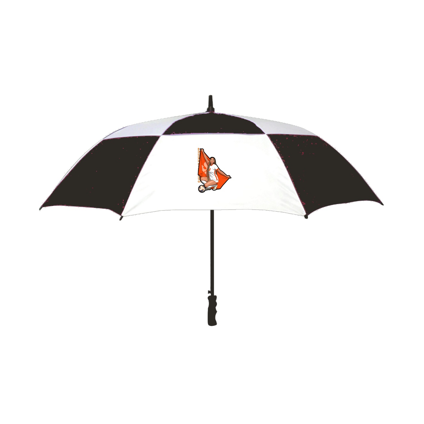 Golf Umbrella — Name Vertical in Black