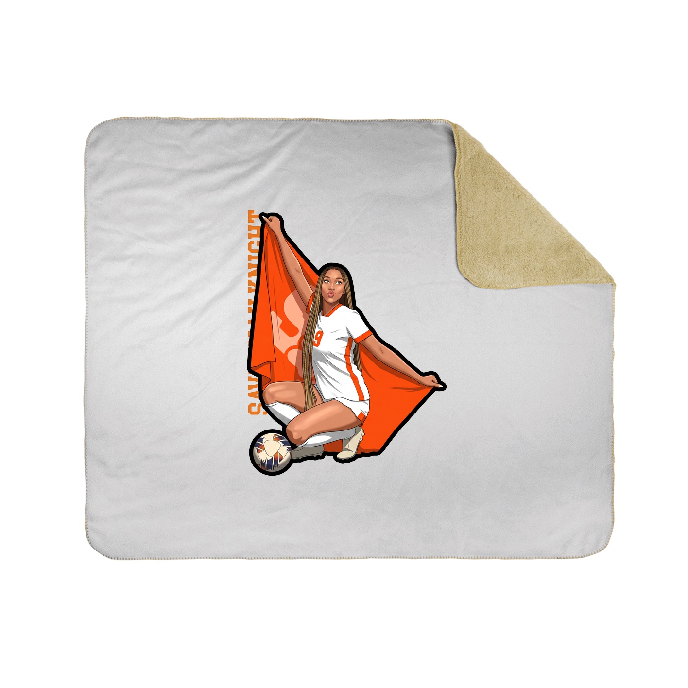 Throw Blanket — Name Vertical in White