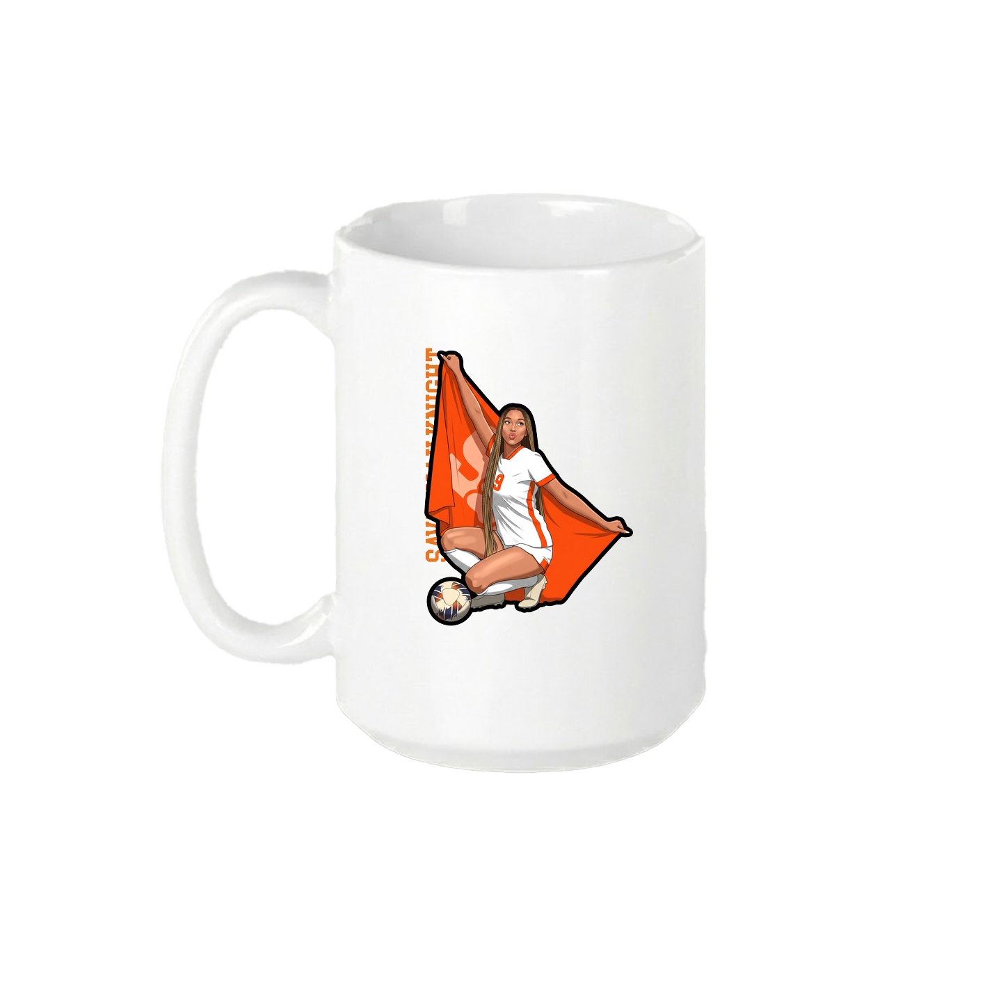 15oz Coffee Mug — Name Vertical in White