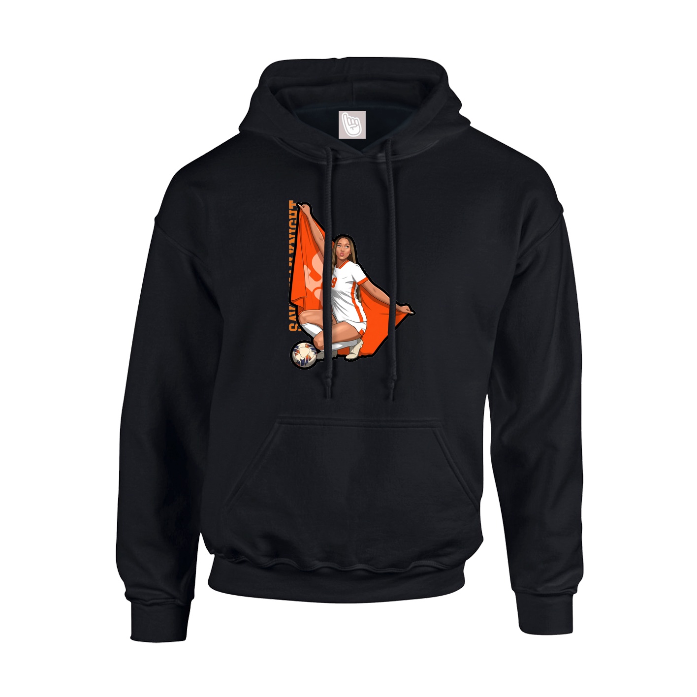 Youth Hoodie — Name Vertical in Black