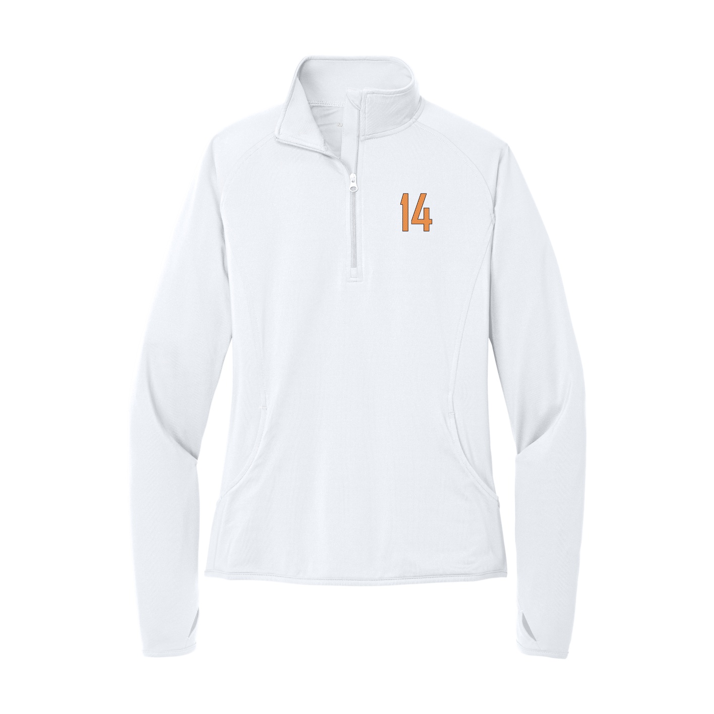 Women's Q-Zip Pullover — Front Shirsy in White