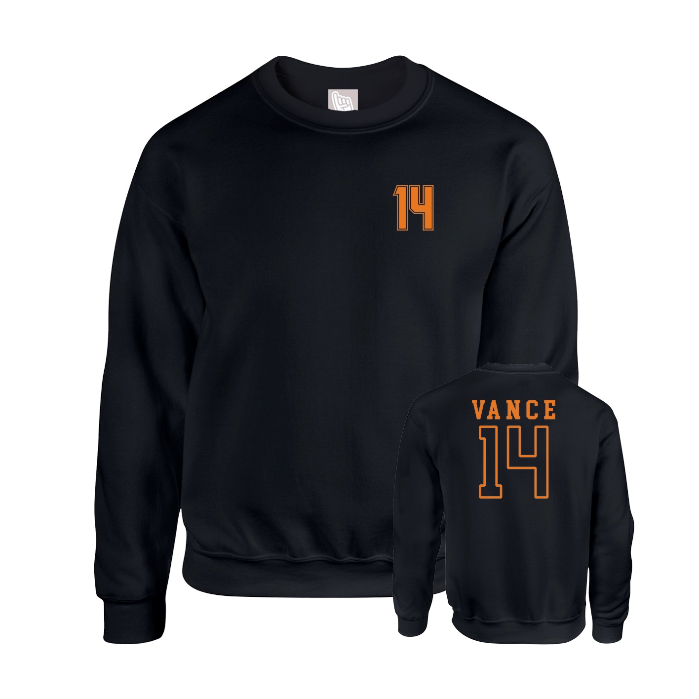 Fleece Crew — Chest Back in Black