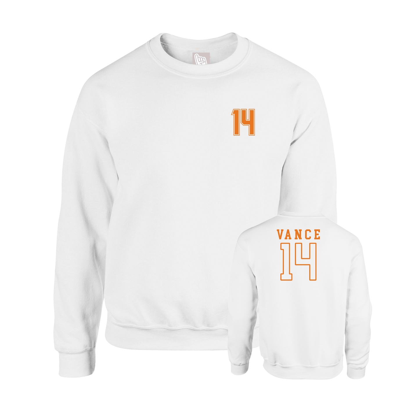 Fleece Crew — Chest Back in White