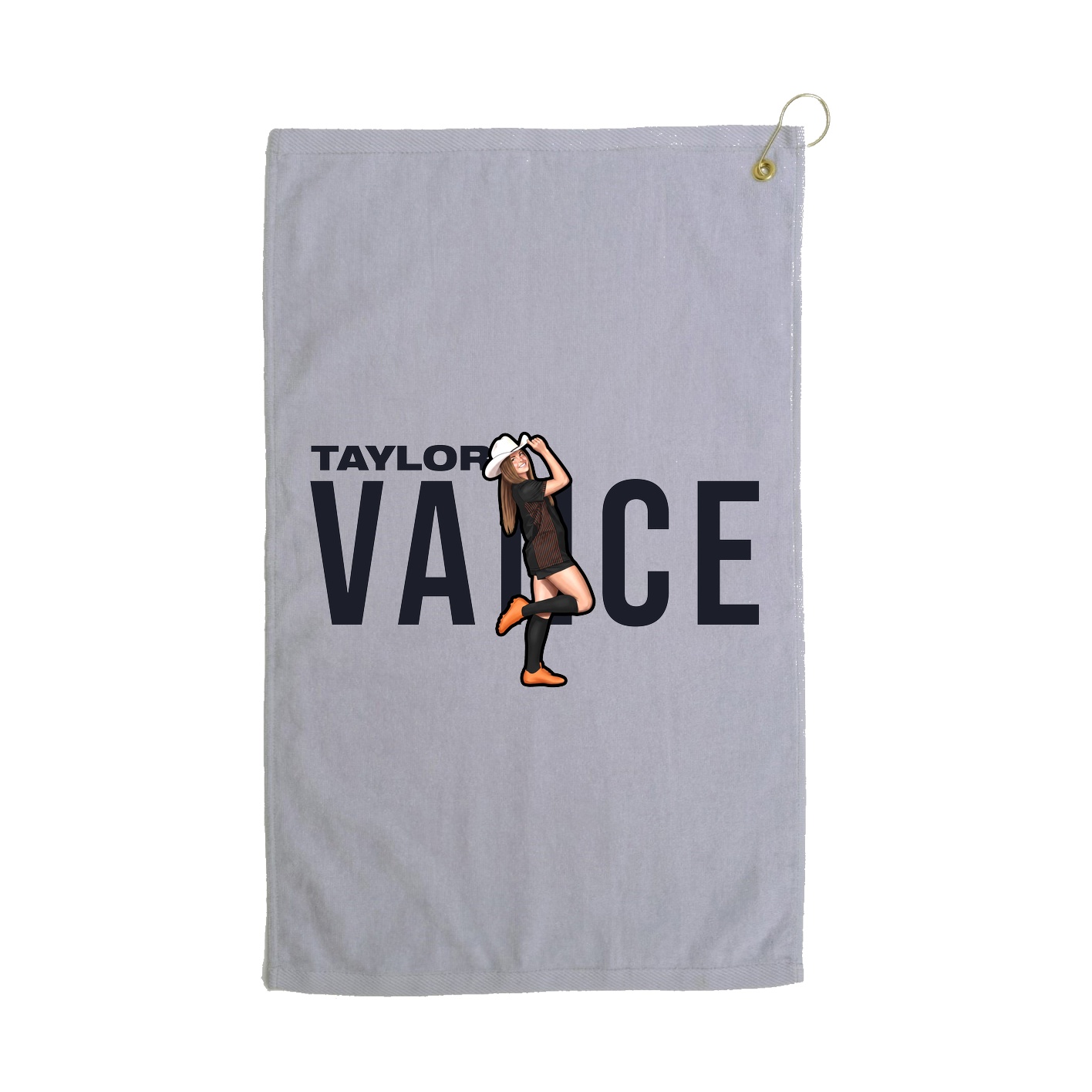 Golf Towel — Player Name in Grey