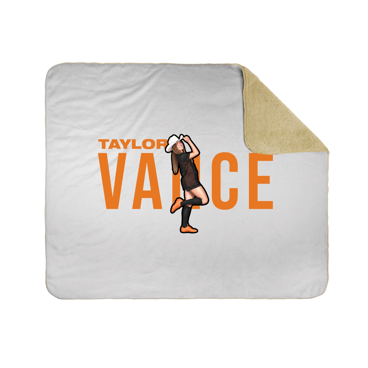Throw Blanket — Player Name in White
