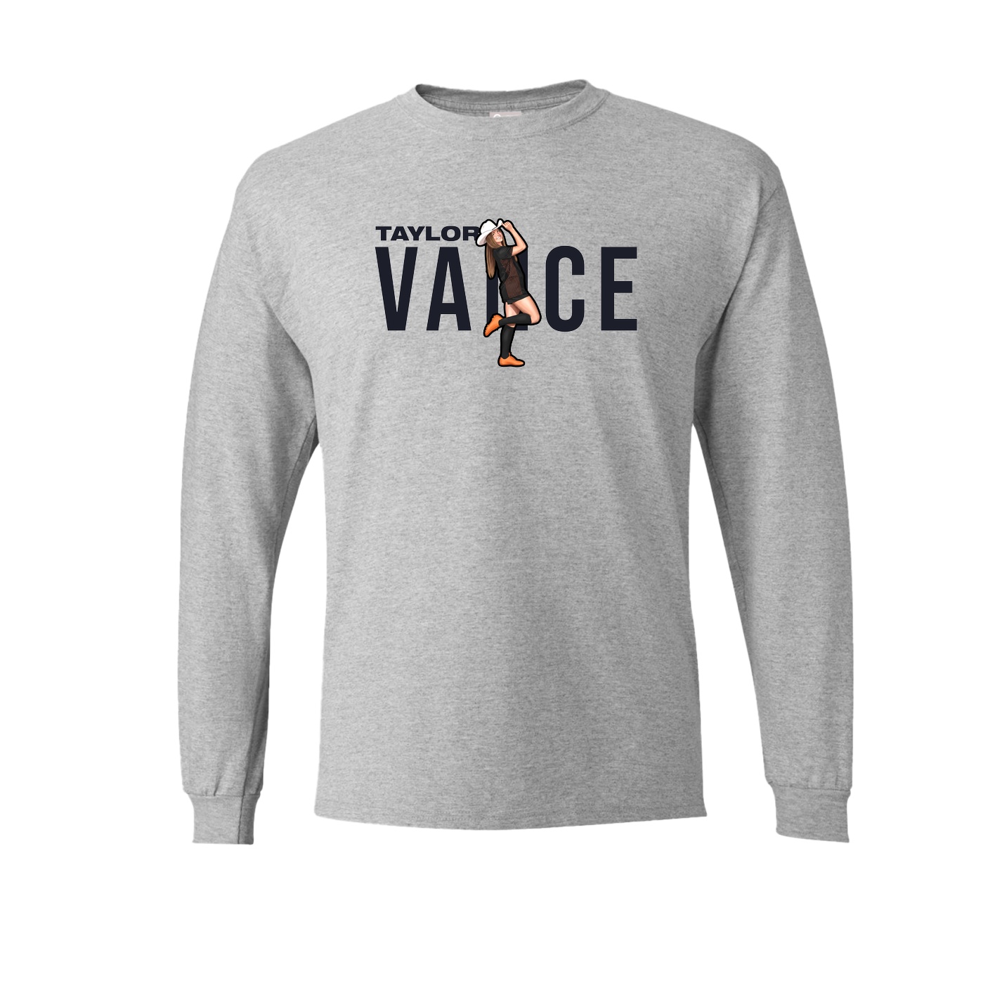 Long Sleeve Tee — Player Name in Grey