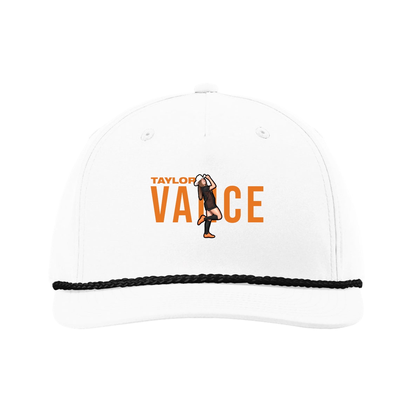 Five-Panel Classic Rope Cap — Player Name in White