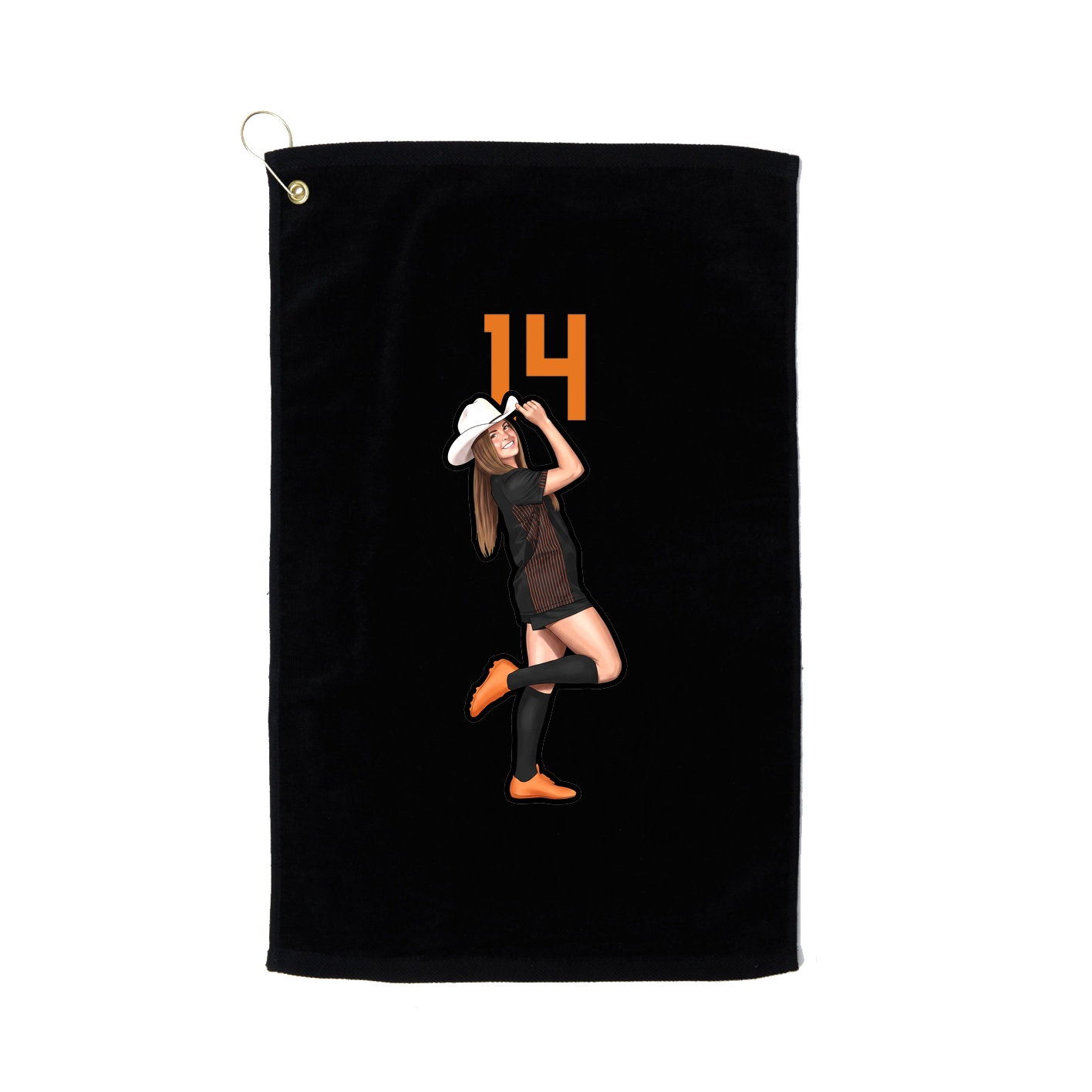 Golf Towel — Number Top in Black
