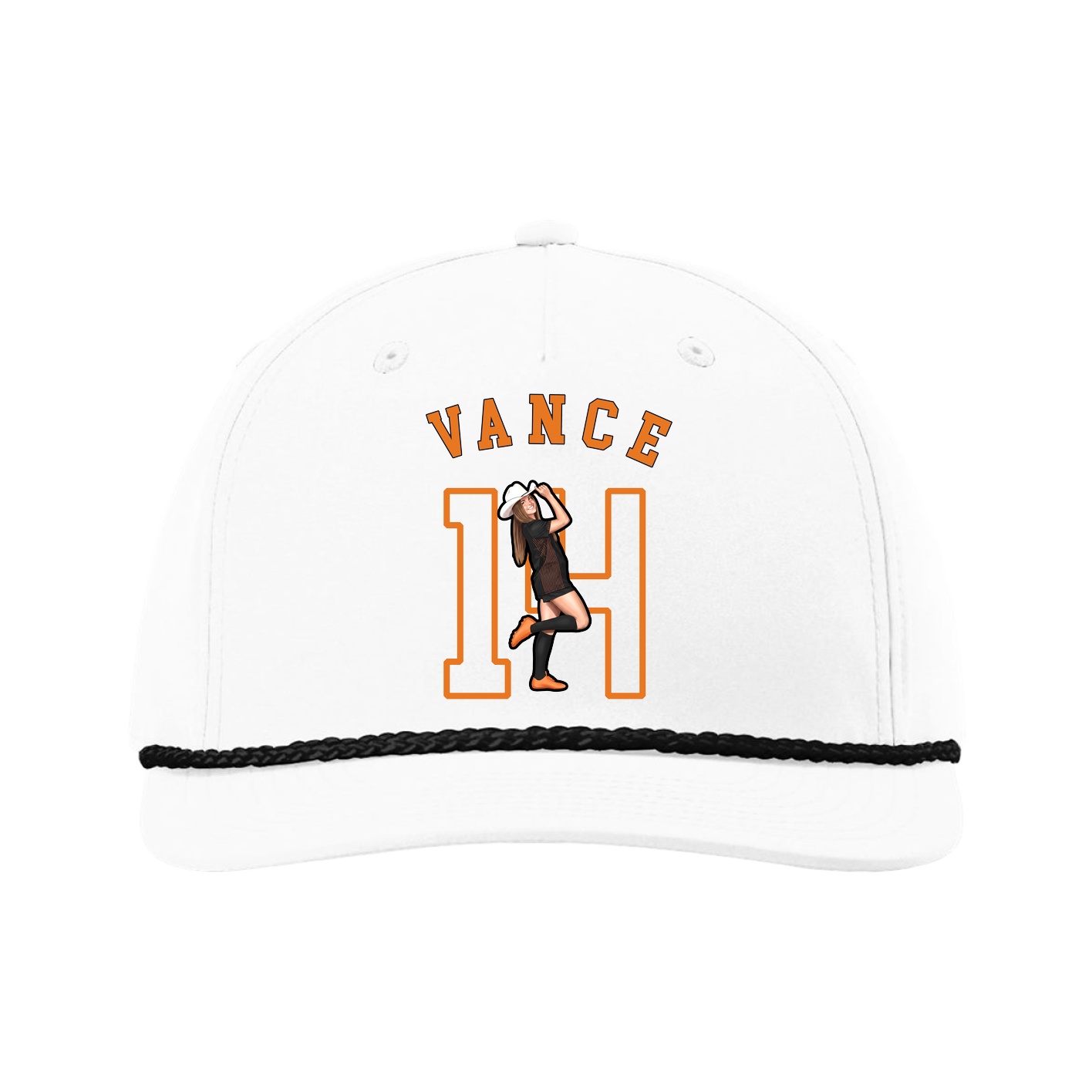 Five-Panel Classic Rope Cap — Shirsey Arch in White
