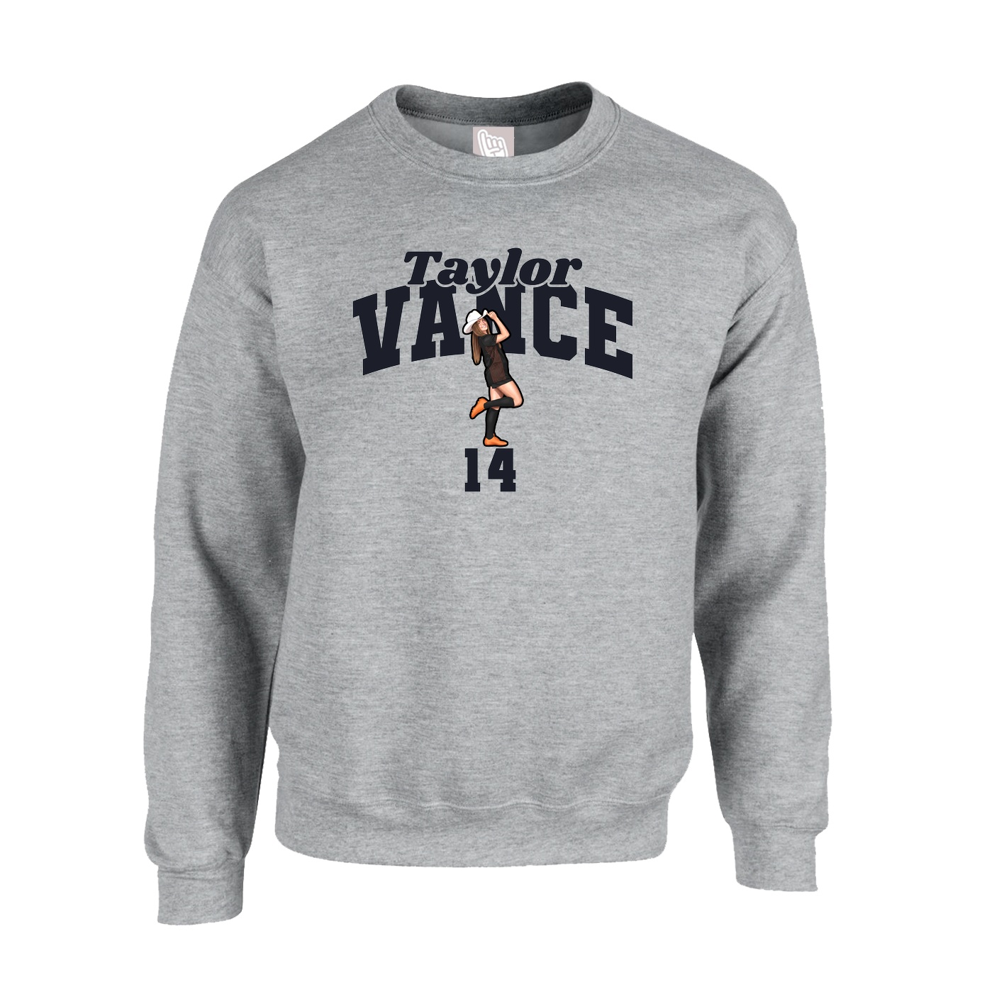Fleece Crew — Signature Arch in Grey