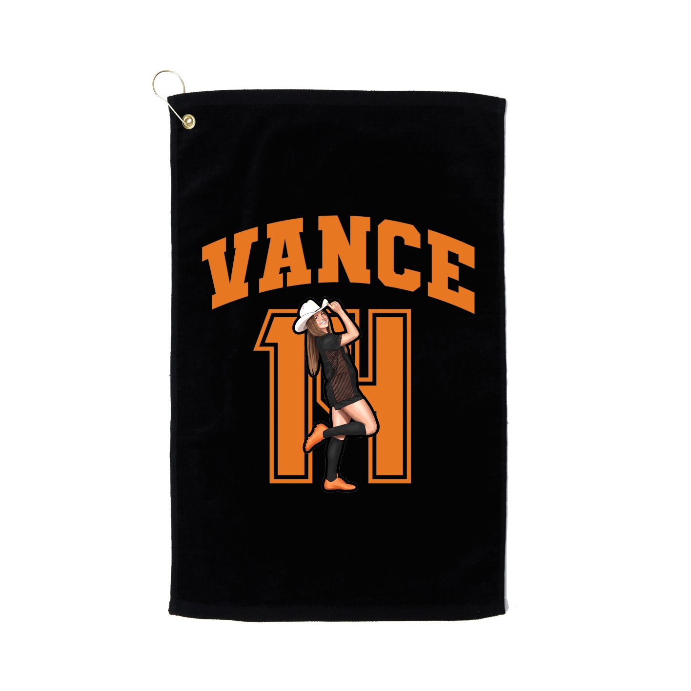 Golf Towel — Number in Black