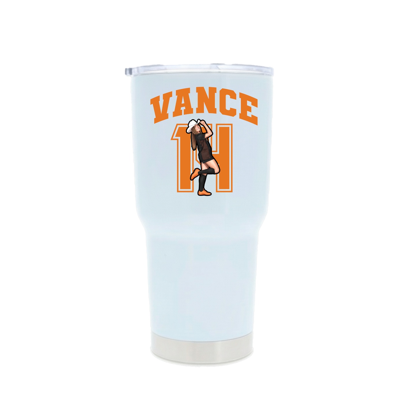 30oz Stainless Steel Tumbler — Number in White