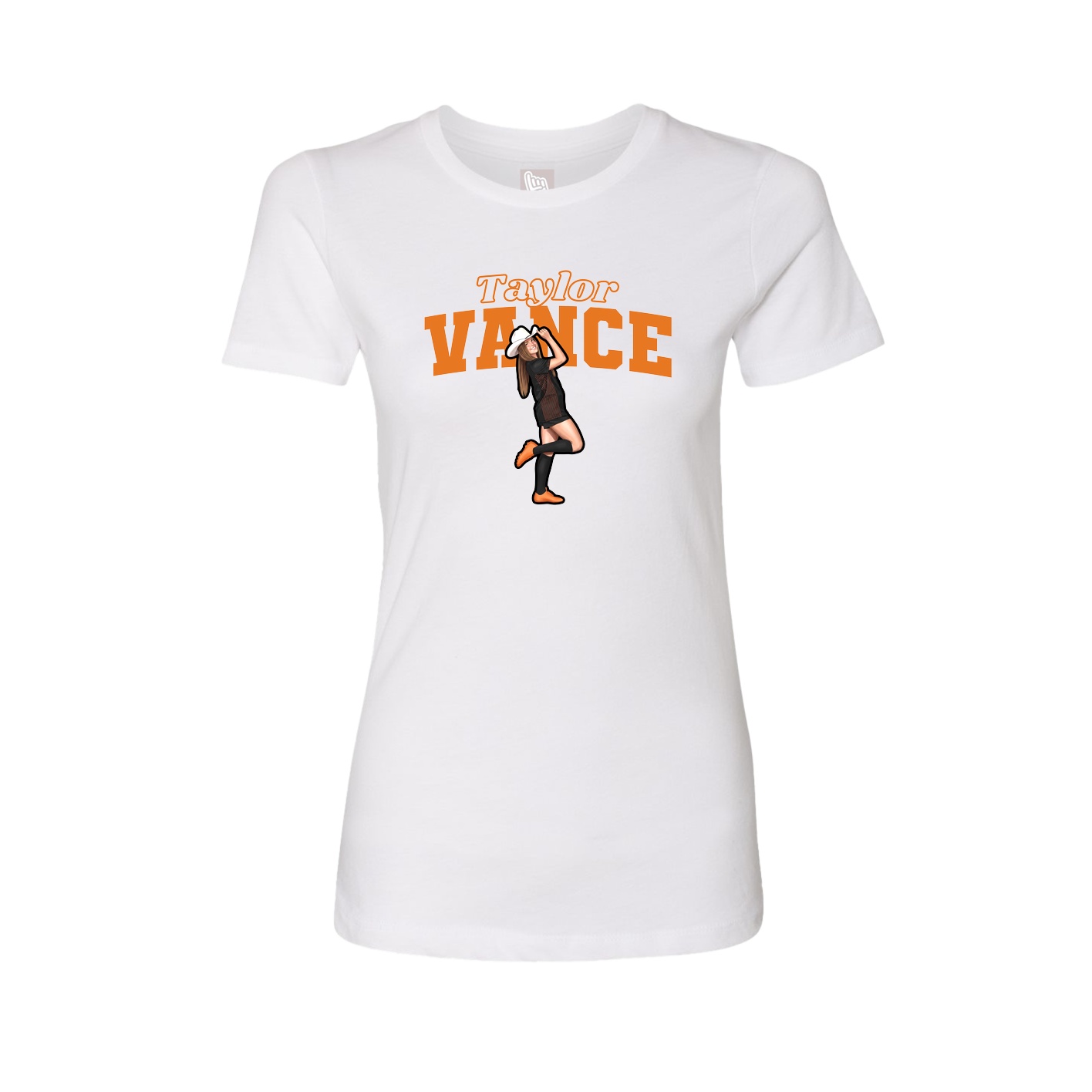 Fitted Women's Tee — Name Arch in White