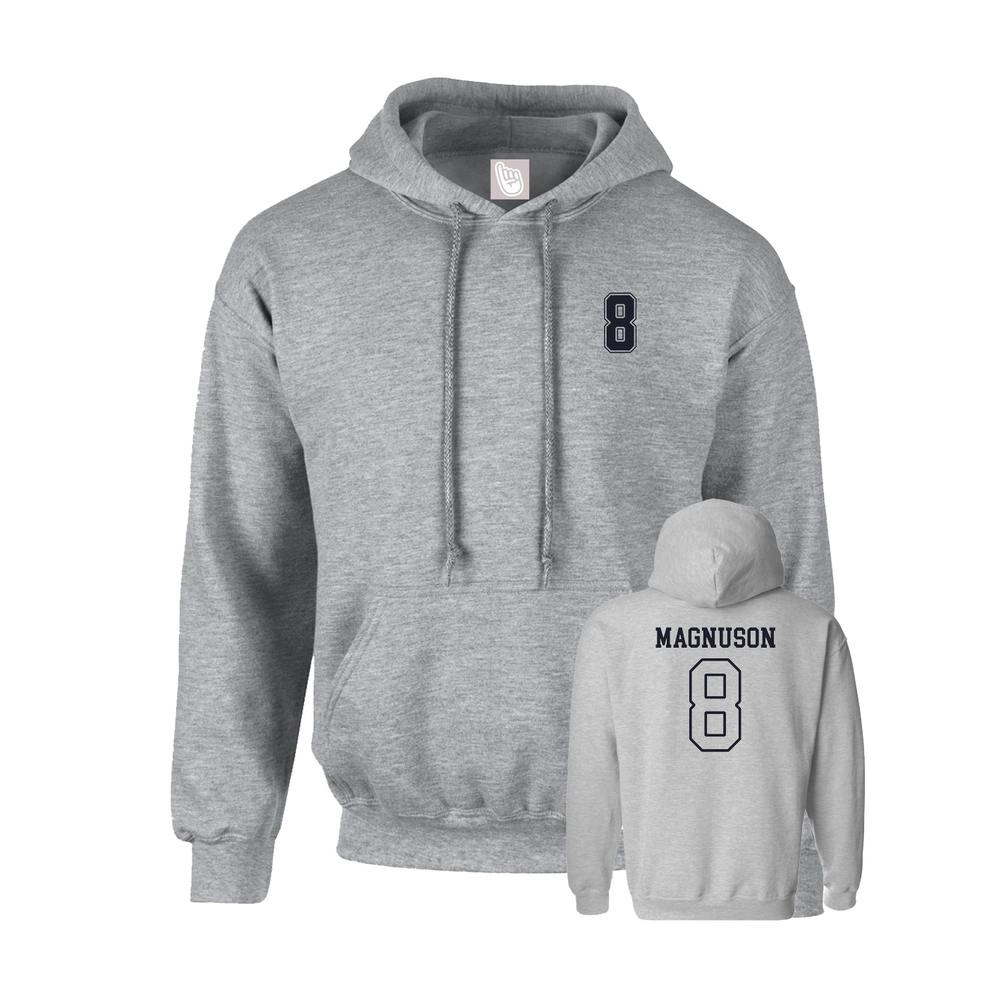 Hoodie — Chest Back in Grey