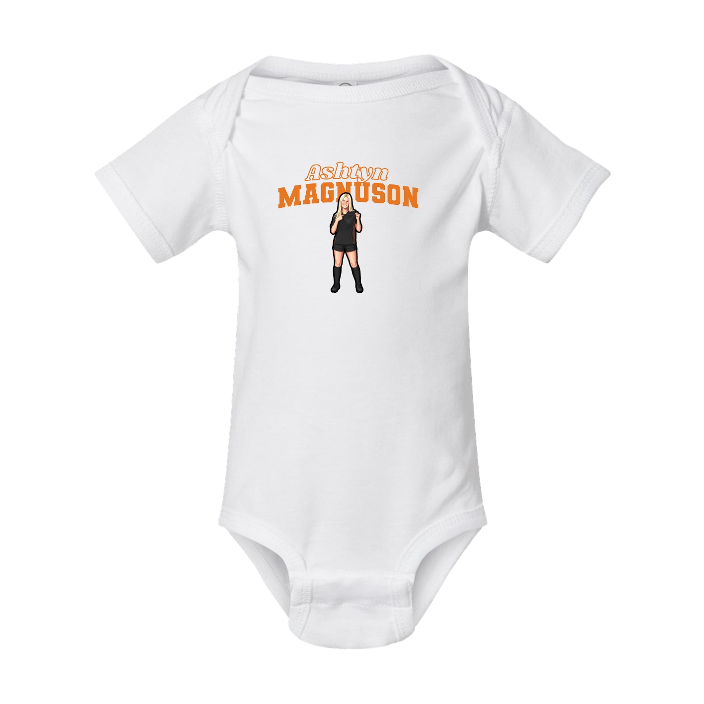 Baby Onesie — Name Arch in White