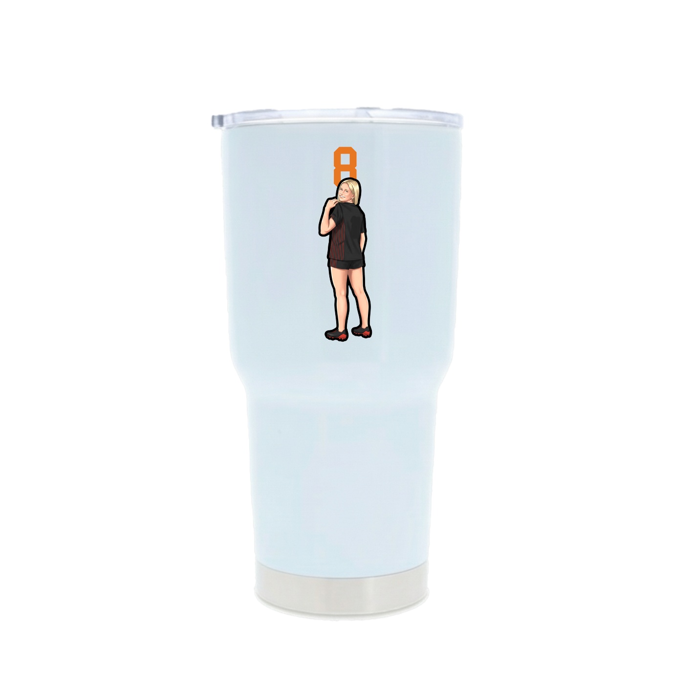 30oz Stainless Steel Tumbler — Number Top in White