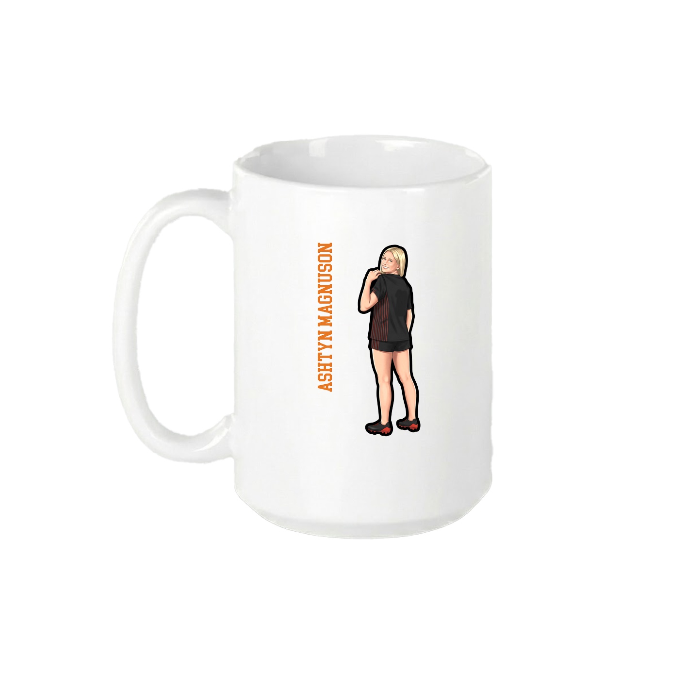 15oz Coffee Mug — Name Vertical in White
