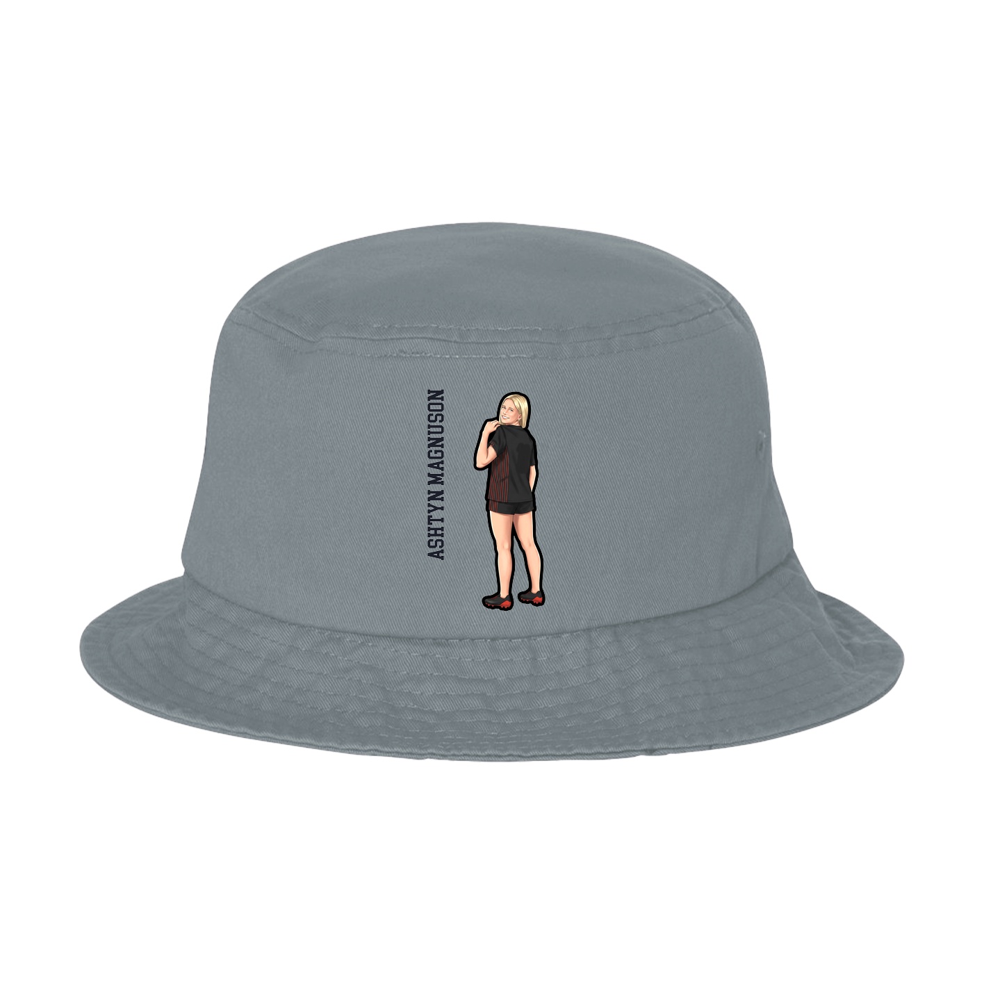 Bucket Cap — Name Vertical in Grey
