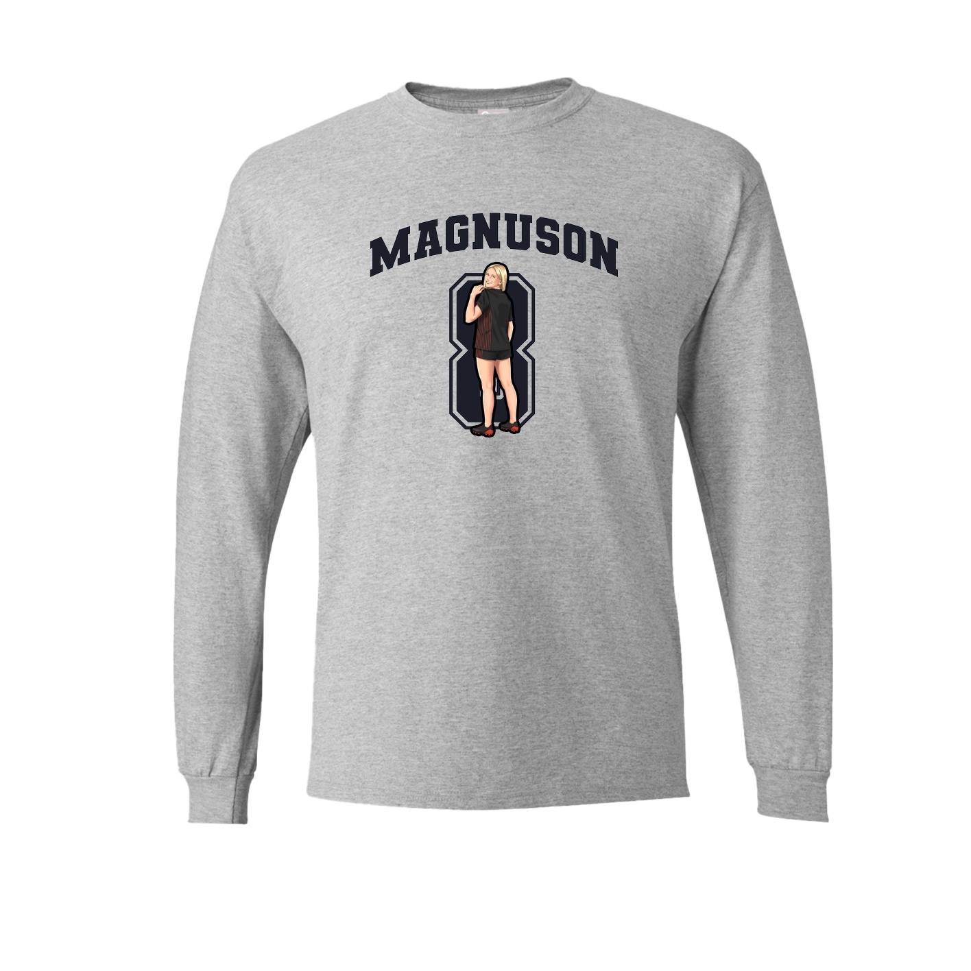 Long Sleeve Tee — Number in Grey