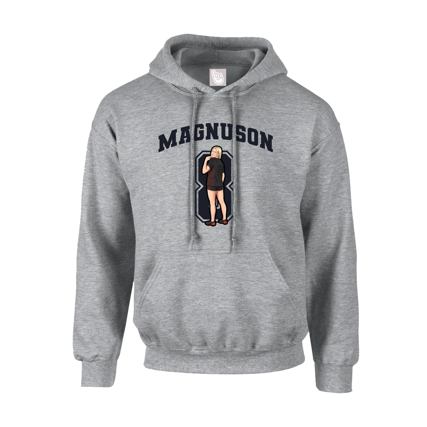 Hoodie — Number in Grey