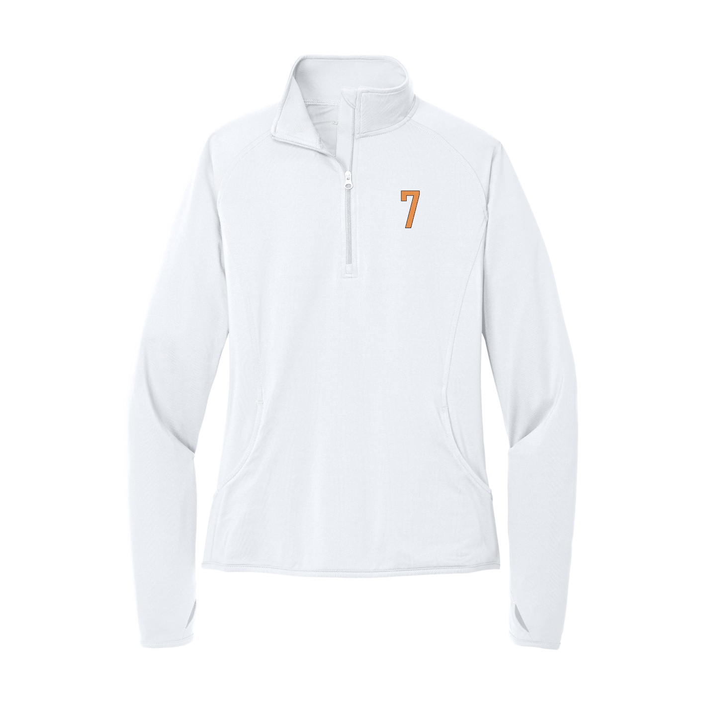 Women's Q-Zip Pullover — Front Shirsy in White