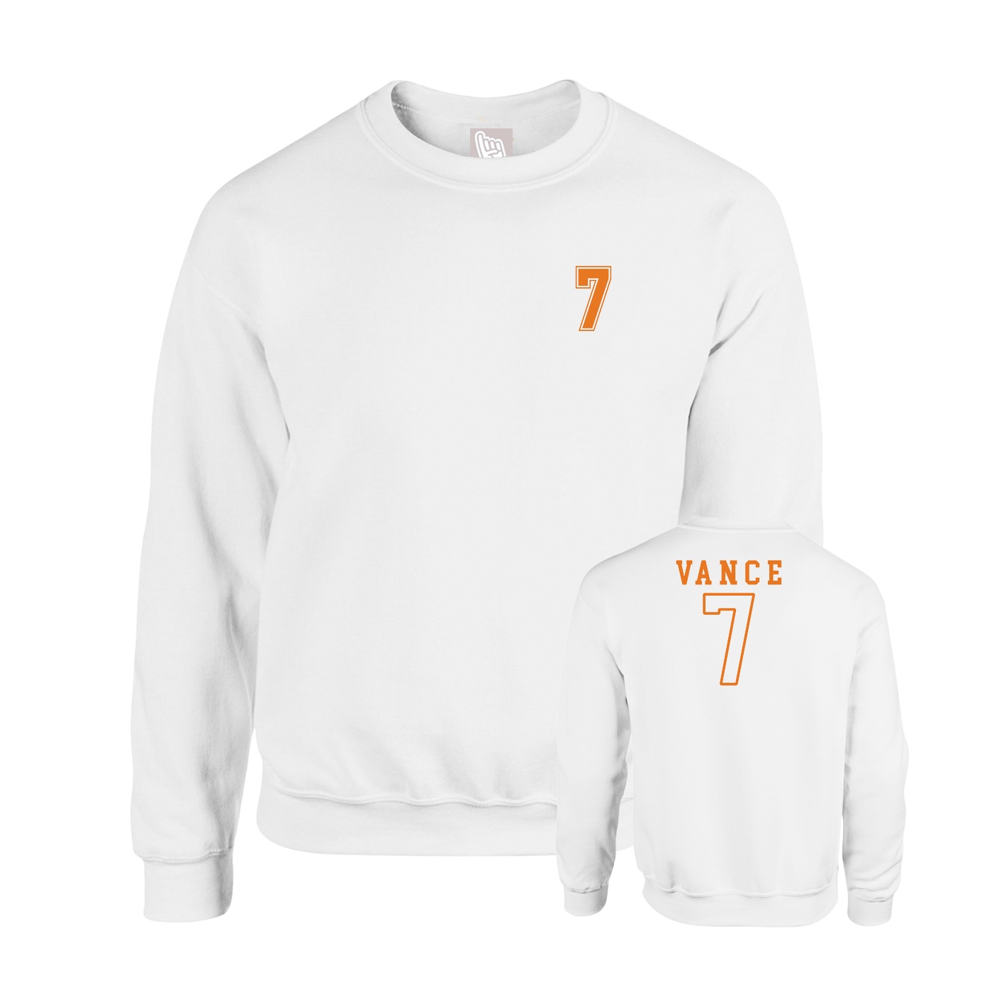 Fleece Crew — Chest Back in White